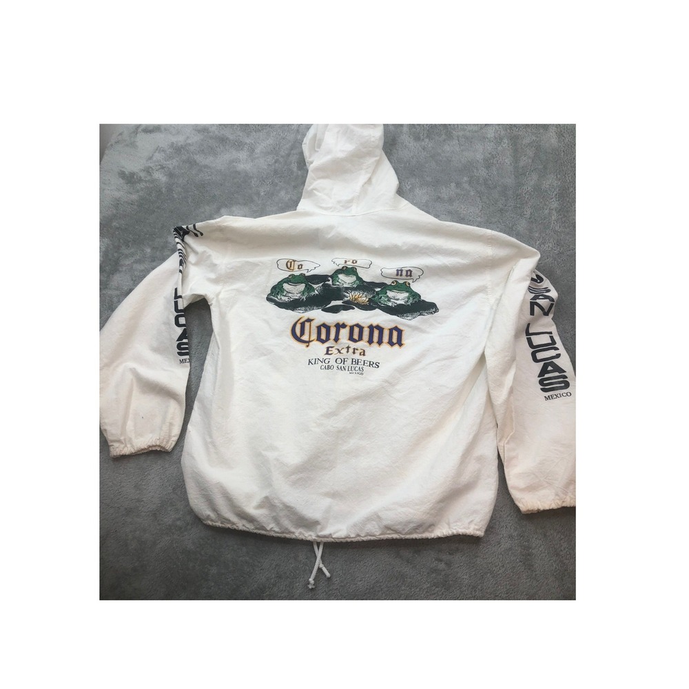 Corona Cabo San Lucas Windbreaker Jacket Frogs Mens Medium White
